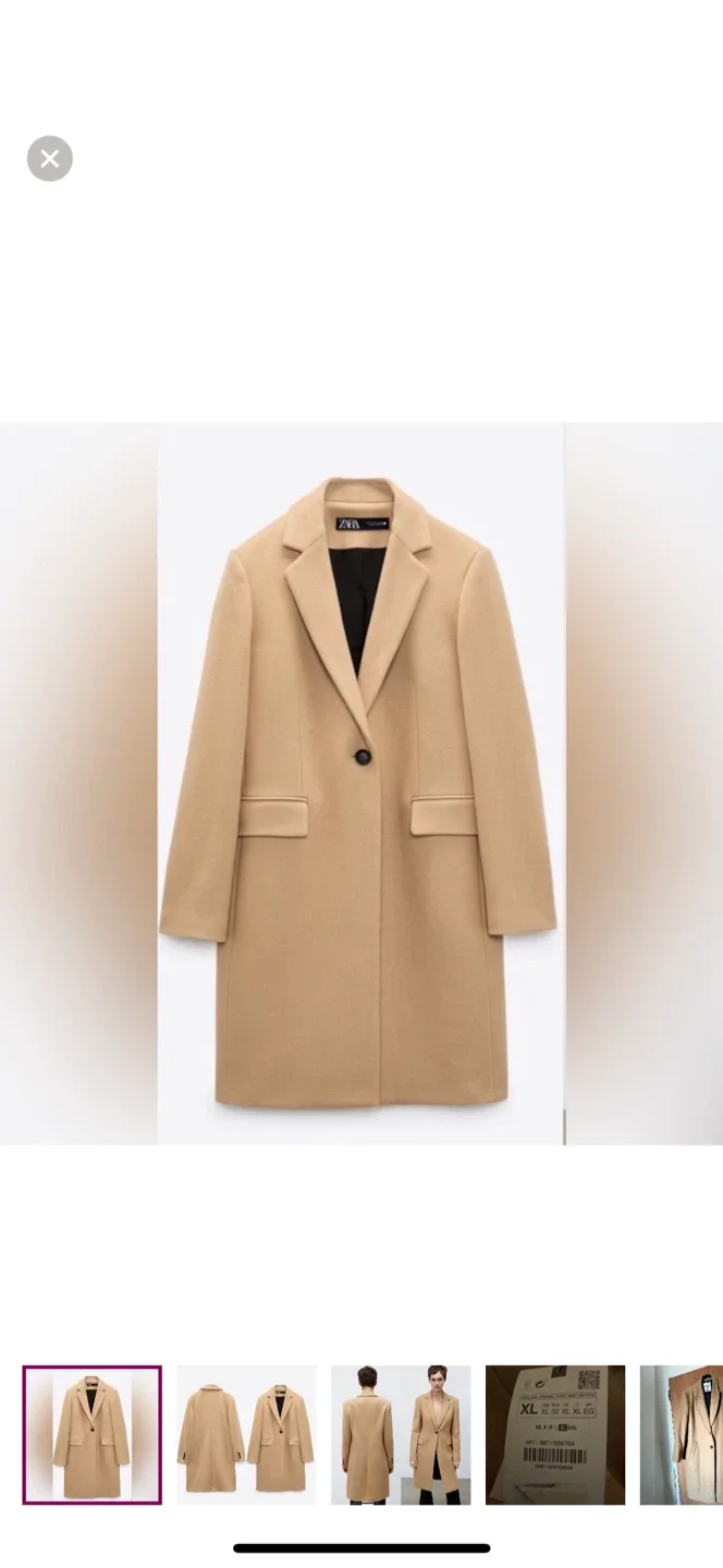 Zara Wool Blend Coat - Size XL thumbnail
