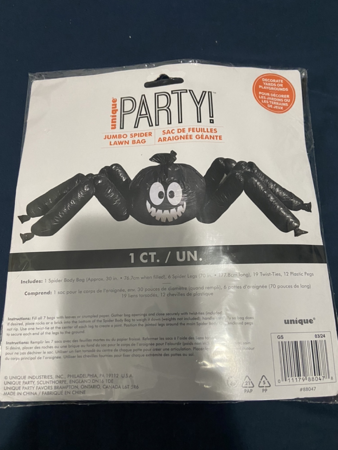 Unique Jumbo Spider Lawn Bag - New!