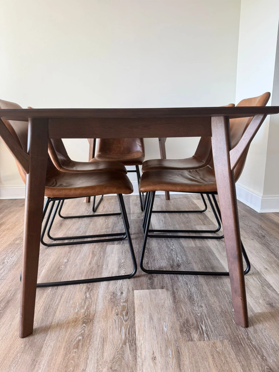 Dining Table and Chairs - Set of 6 - Faux Leather - photo 2