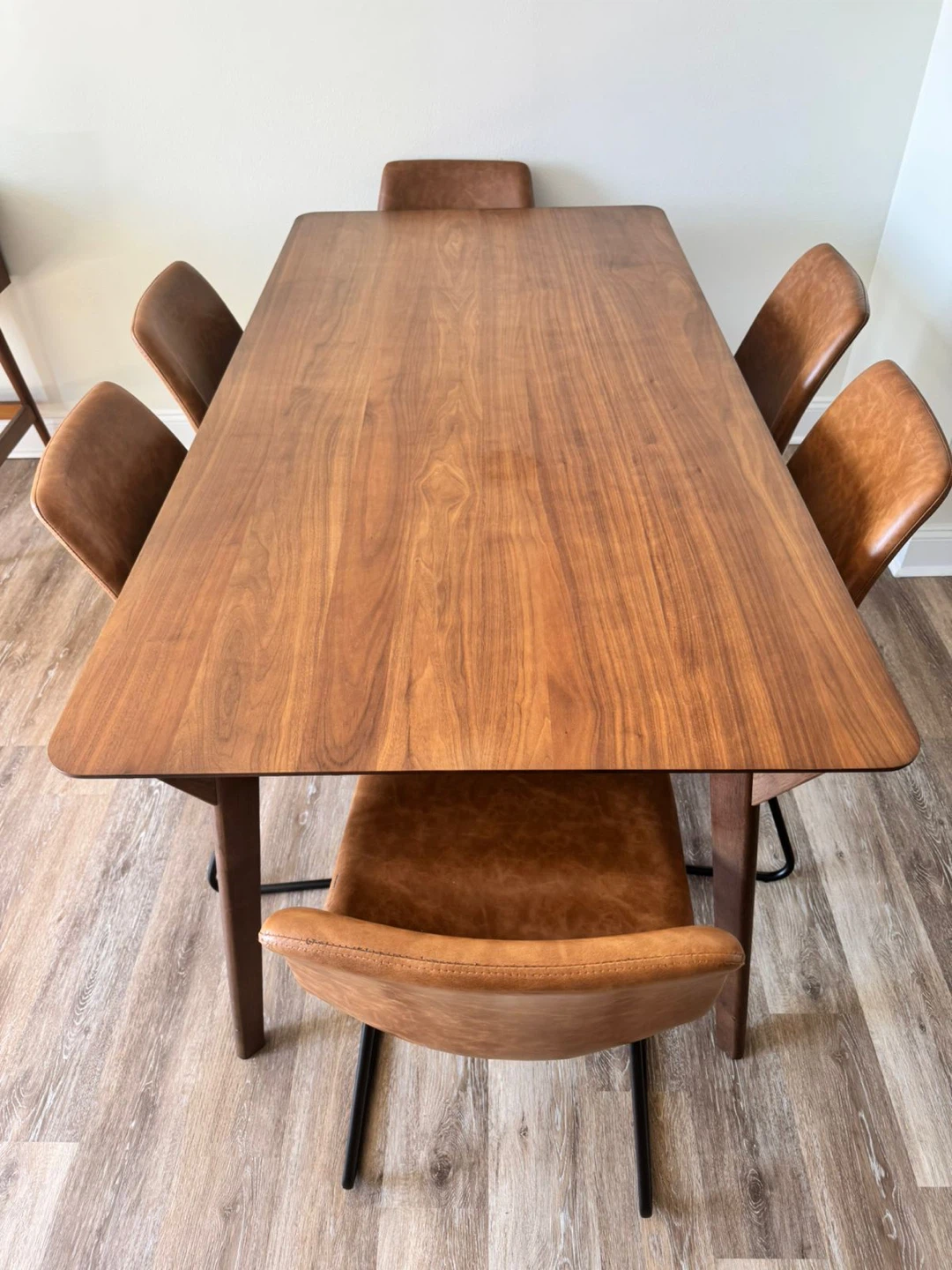 Dining Table and Chairs - Set of 6 - Faux Leather