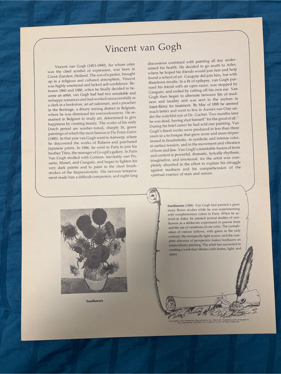 Vincent van Gogh Sunflowers Print - photo 3