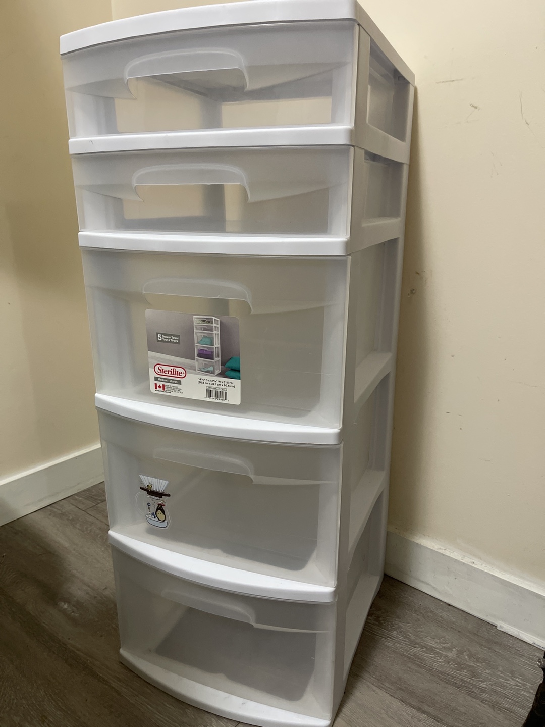 Sterilite 5-Drawer White Storage Tower
