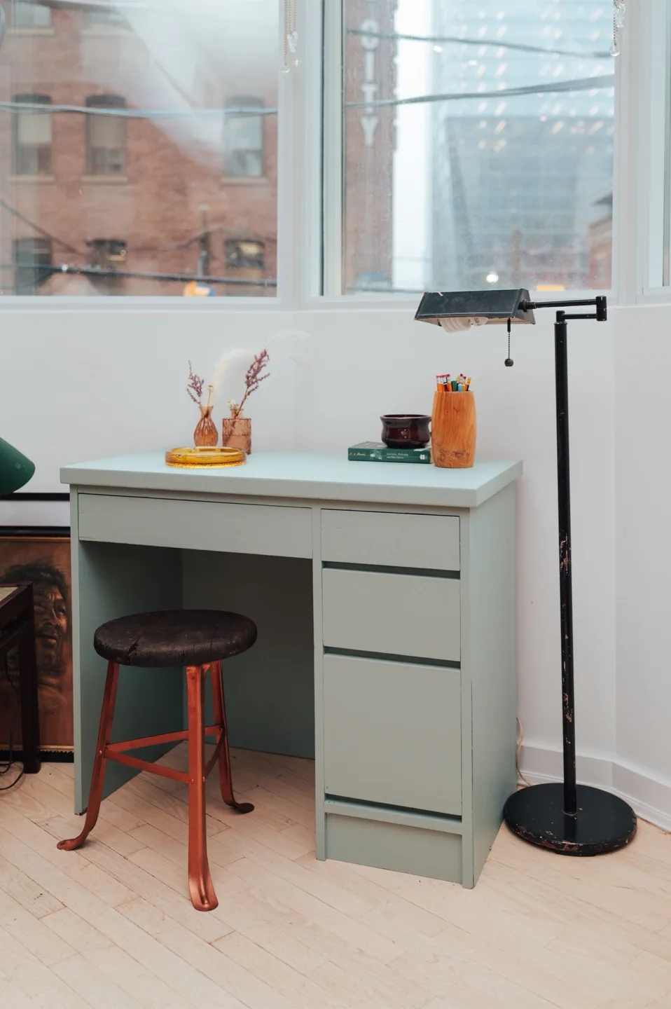 Midcentury Modern Seafoam Green Desk thumbnail
