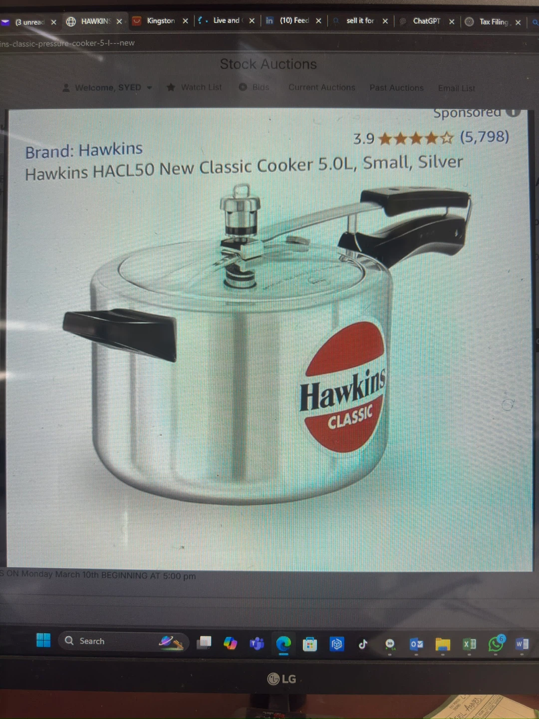 Hawkins Stainless Steel 5 Litre Pressure Cooker - photo 4
