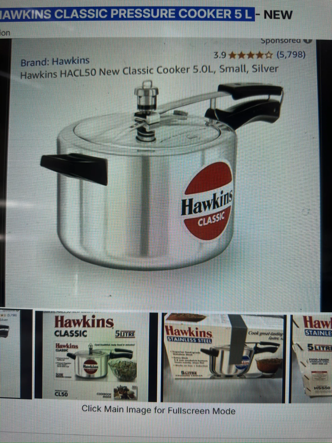 Hawkins Stainless Steel 5 Litre Pressure Cooker - photo 5