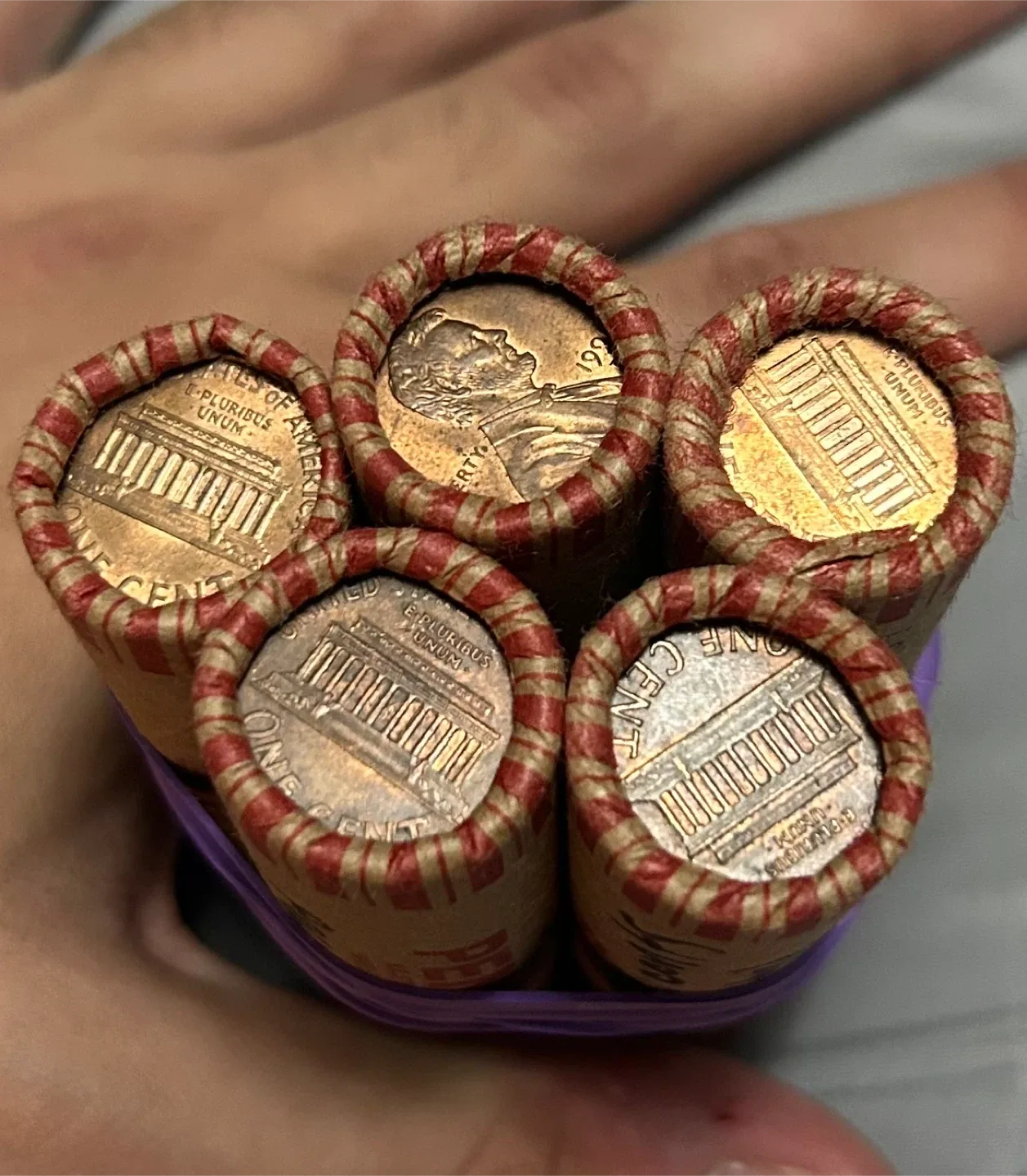Five Rolls of Lincoln Cents thumbnail