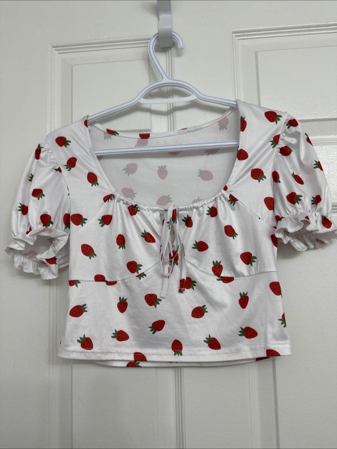 Strawberry Print Crop Top - Size M