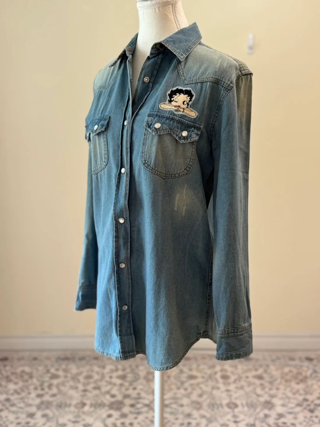 Vintage Betty Boop Denim Shirt Jacket image indicator(3)