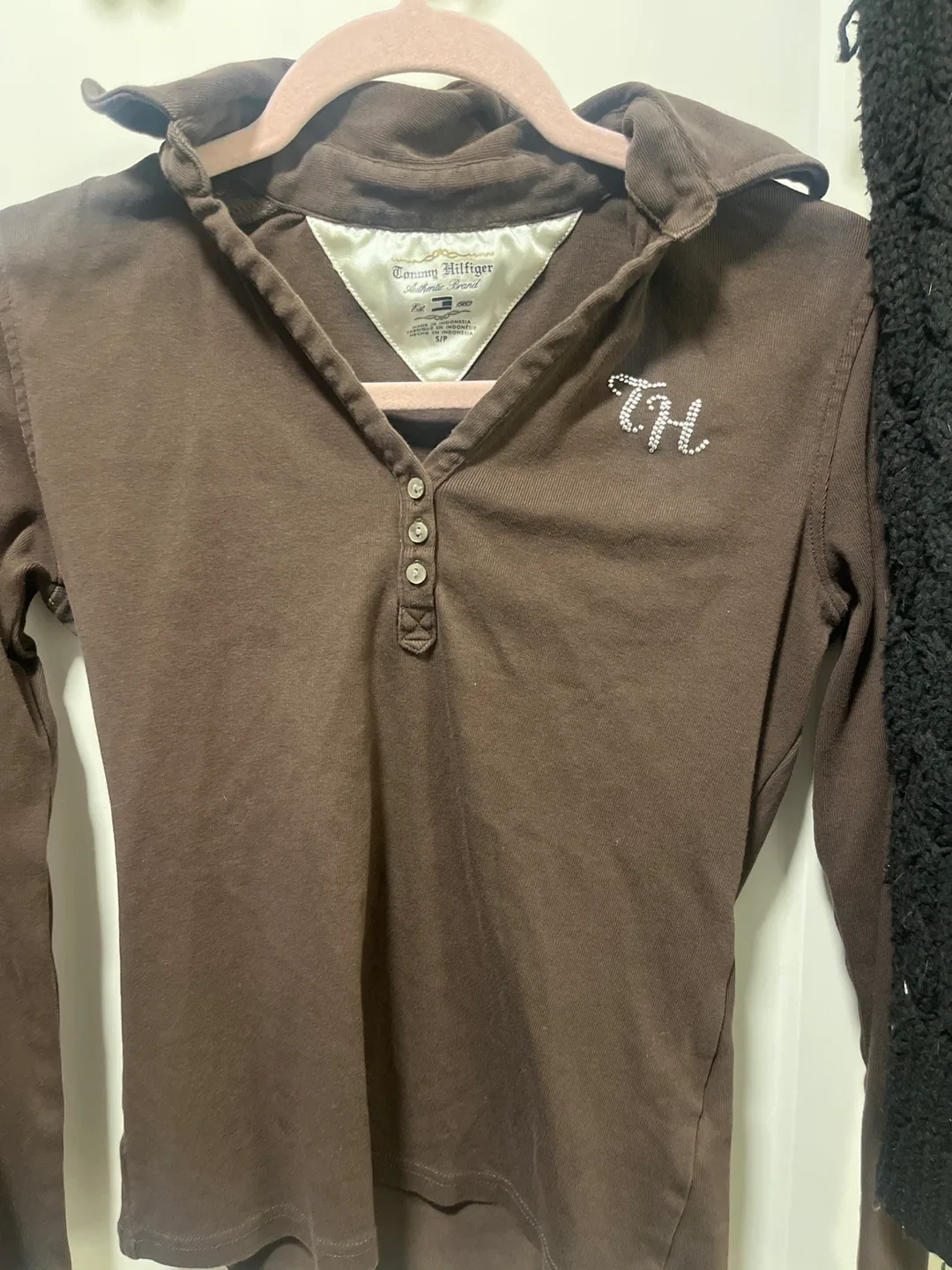 Tommy Hilfiger Brown Long Sleeve Top - Size S