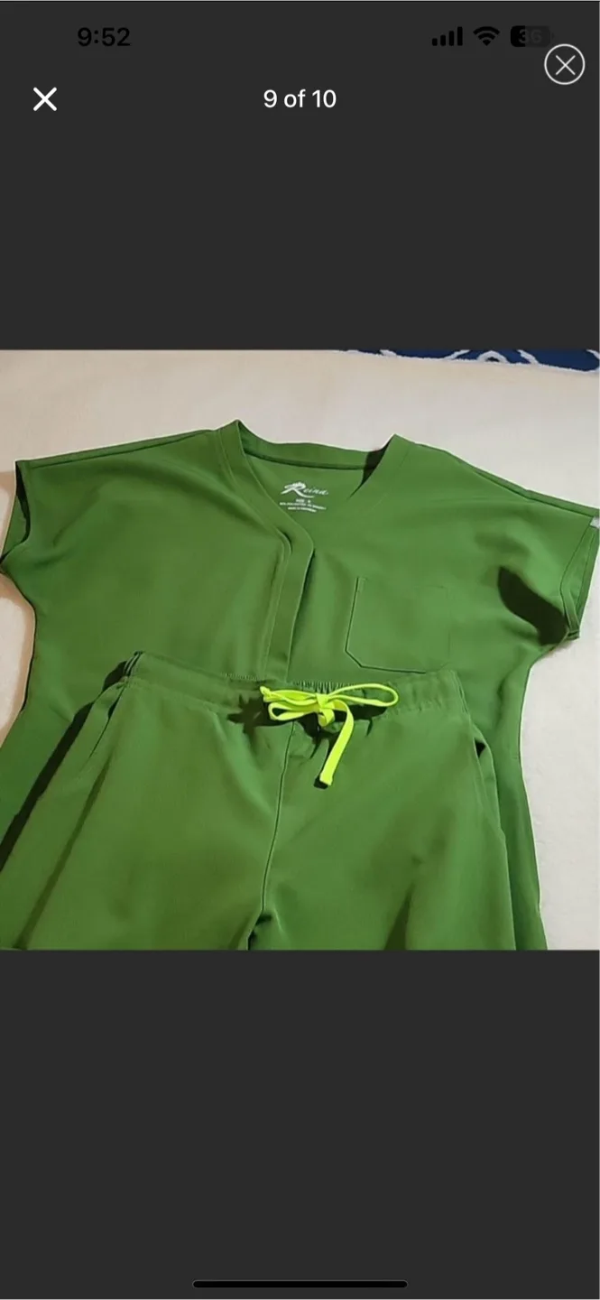 Reina Green Scrub set- Size S -fits as medium image indicator(9)