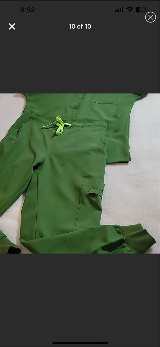 Reina Green Scrub set- Size S -fits as medium image indicator(10)