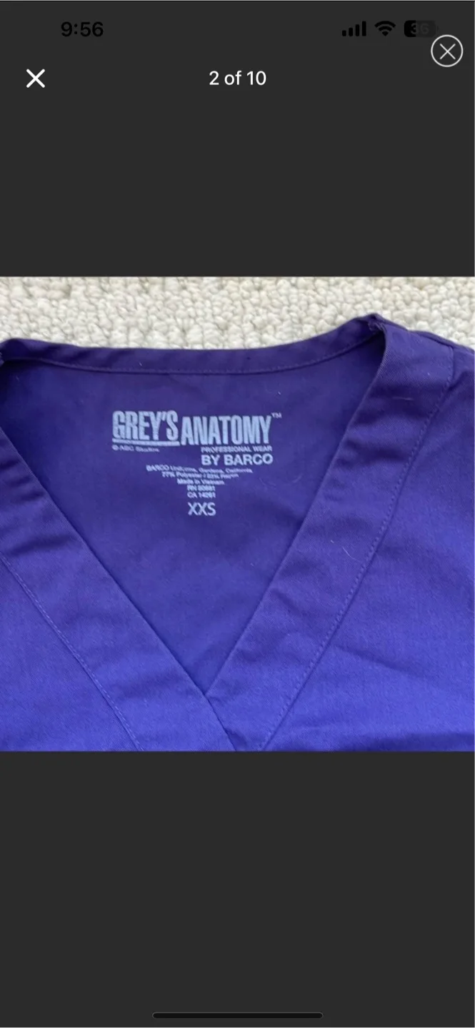 Grey's Anatomy Scrub set - Purple, Size XXS image indicator(2)