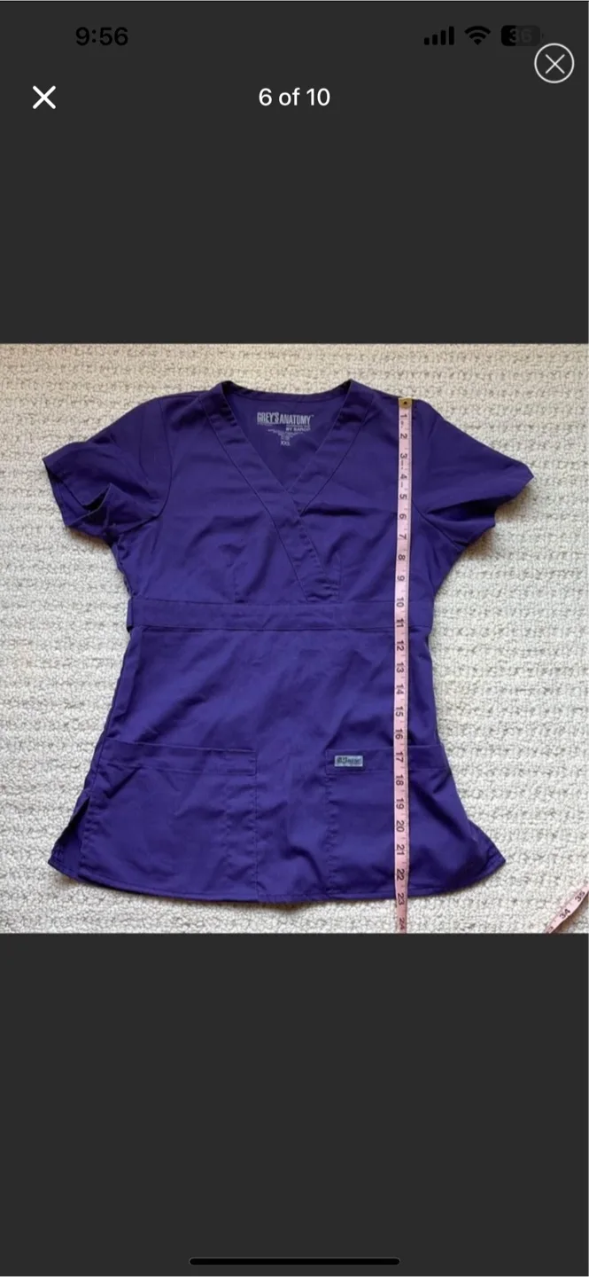 Grey's Anatomy Scrub set - Purple, Size XXS image indicator(6)