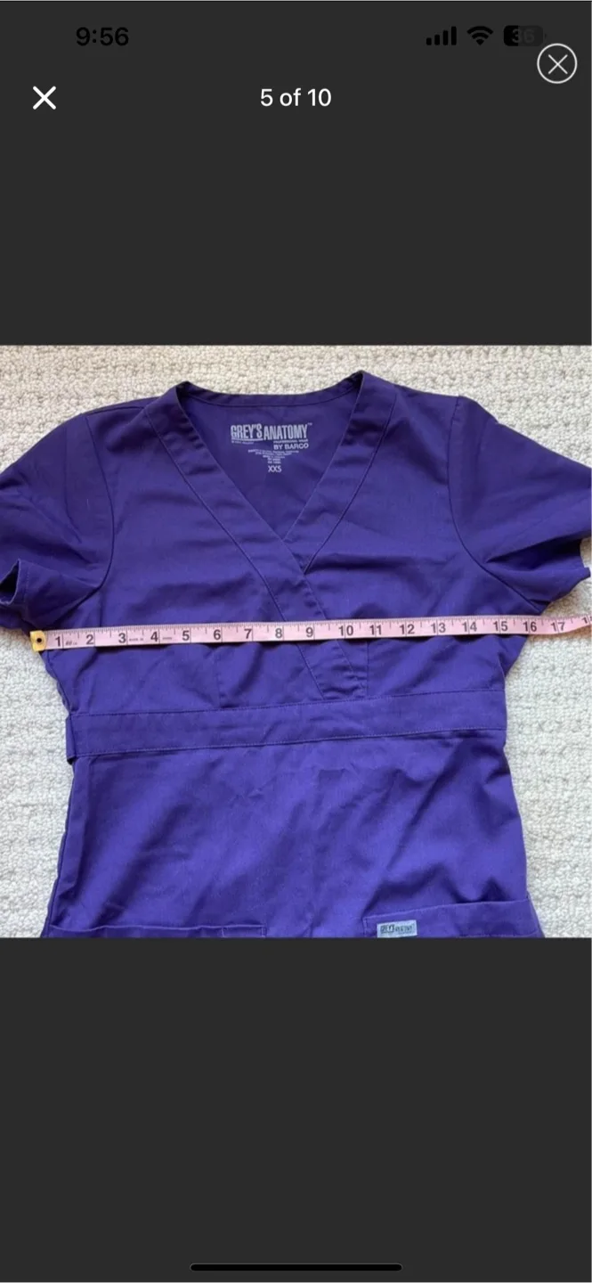 Grey's Anatomy Scrub set - Purple, Size XXS image indicator(5)