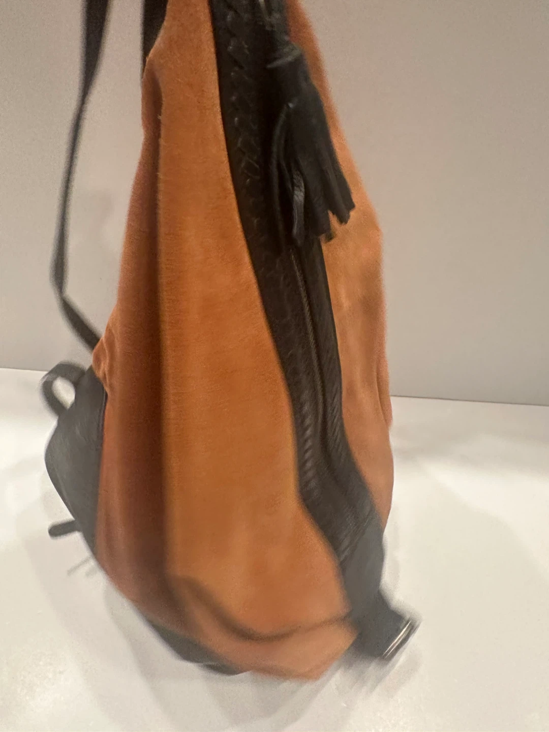 Suede & Leather Backpack - Brown & Black - photo 5