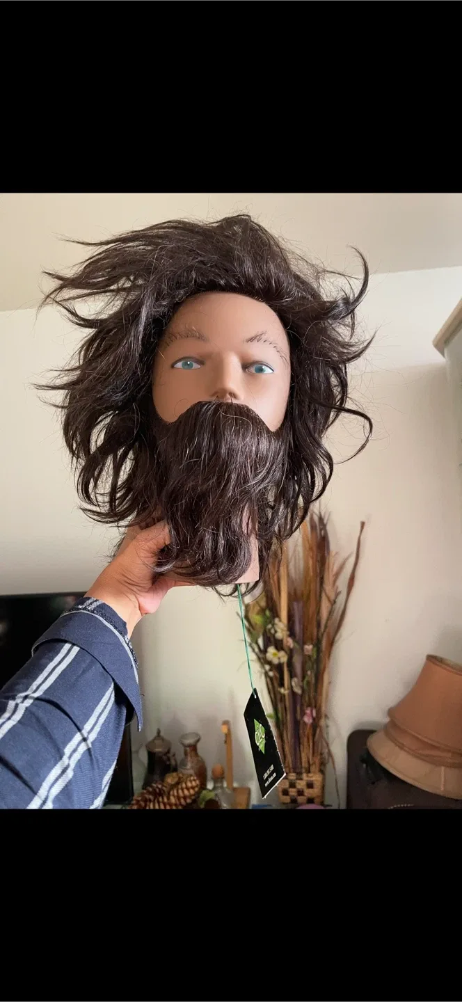 Clic Mannequin Head with Hair & Beard thumbnail