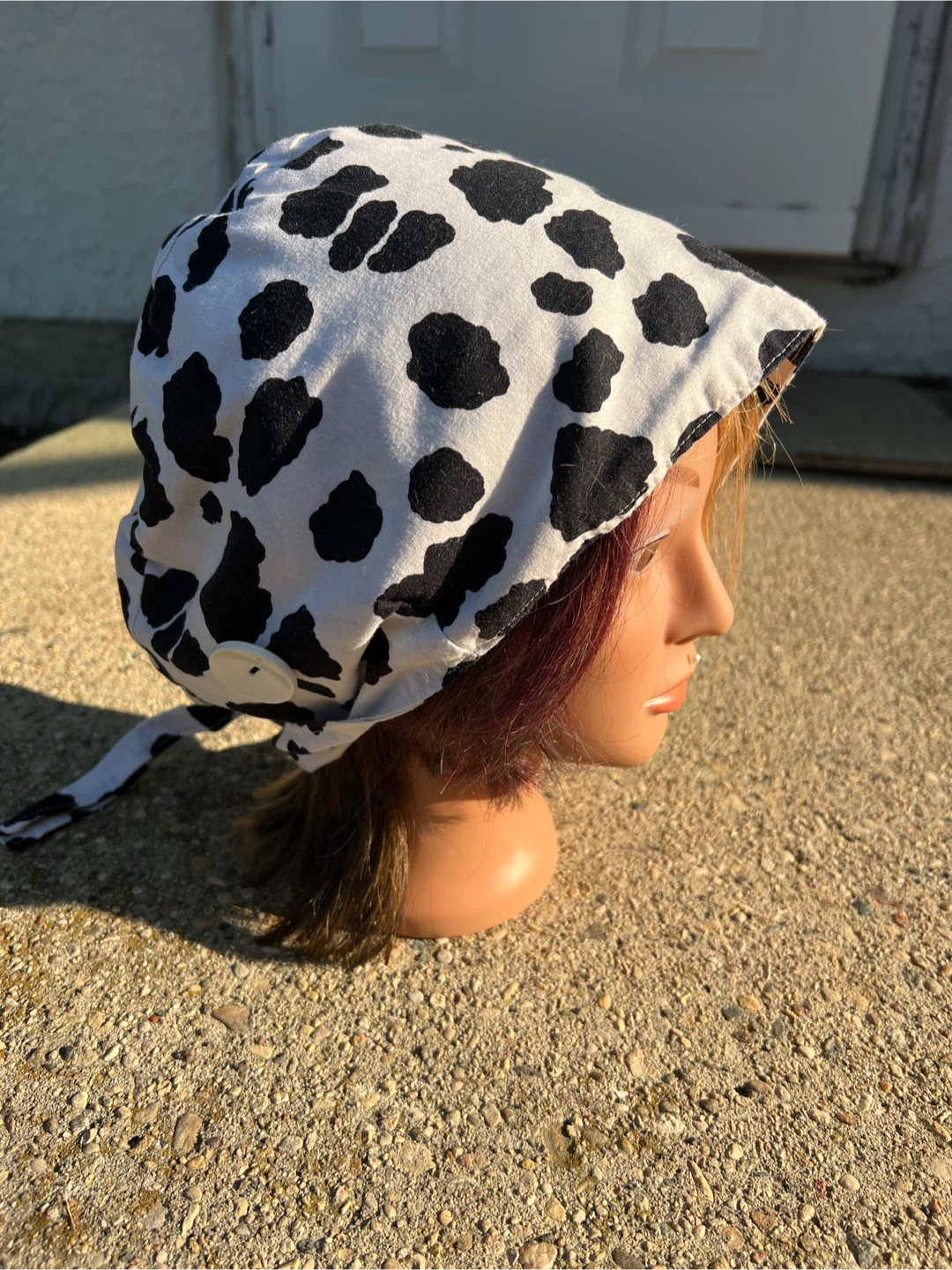 Handmade Scrub Cap - Cow Print - photo 3