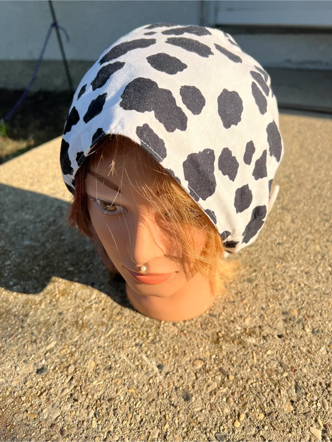 Handmade Scrub Cap - Cow Print thumbnail
