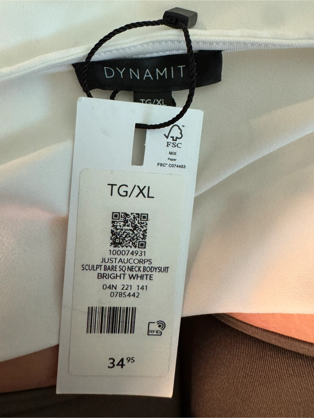 Dynamite Sculpt Bare Square Neck Bodysuit - XL - photo 2