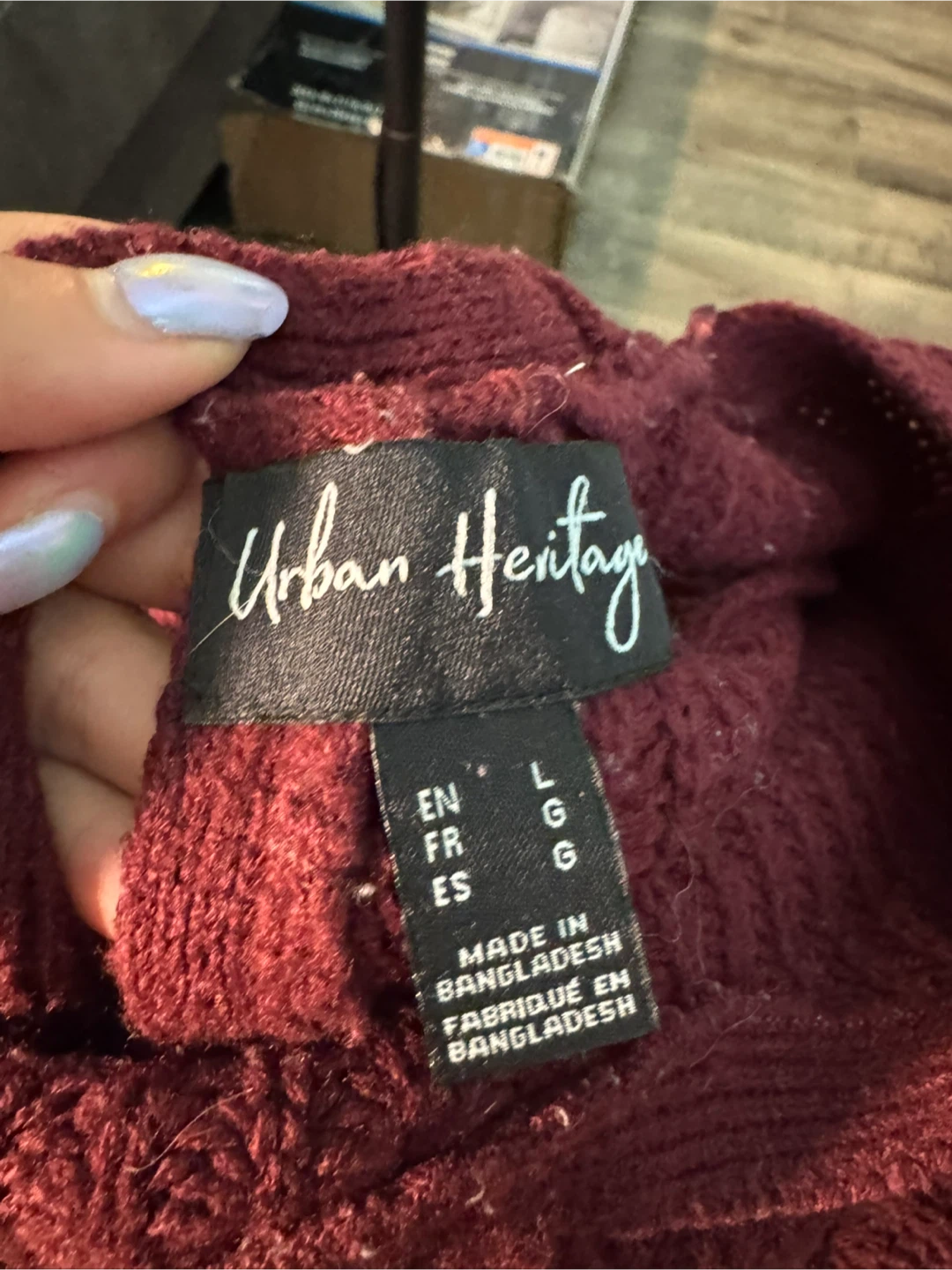 Urban Heritage Burgundy Knit Sweater - Size L - photo 3