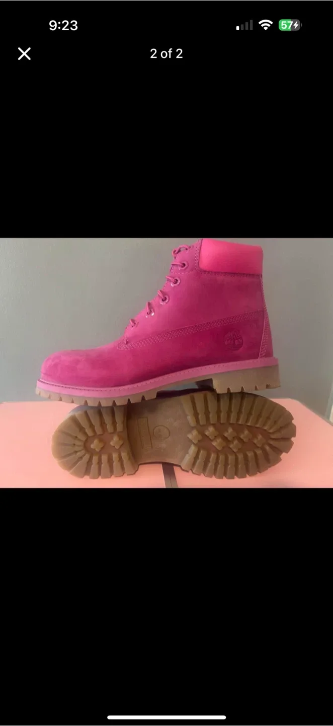 Timberland Pink Boots Size 9 thumbnail