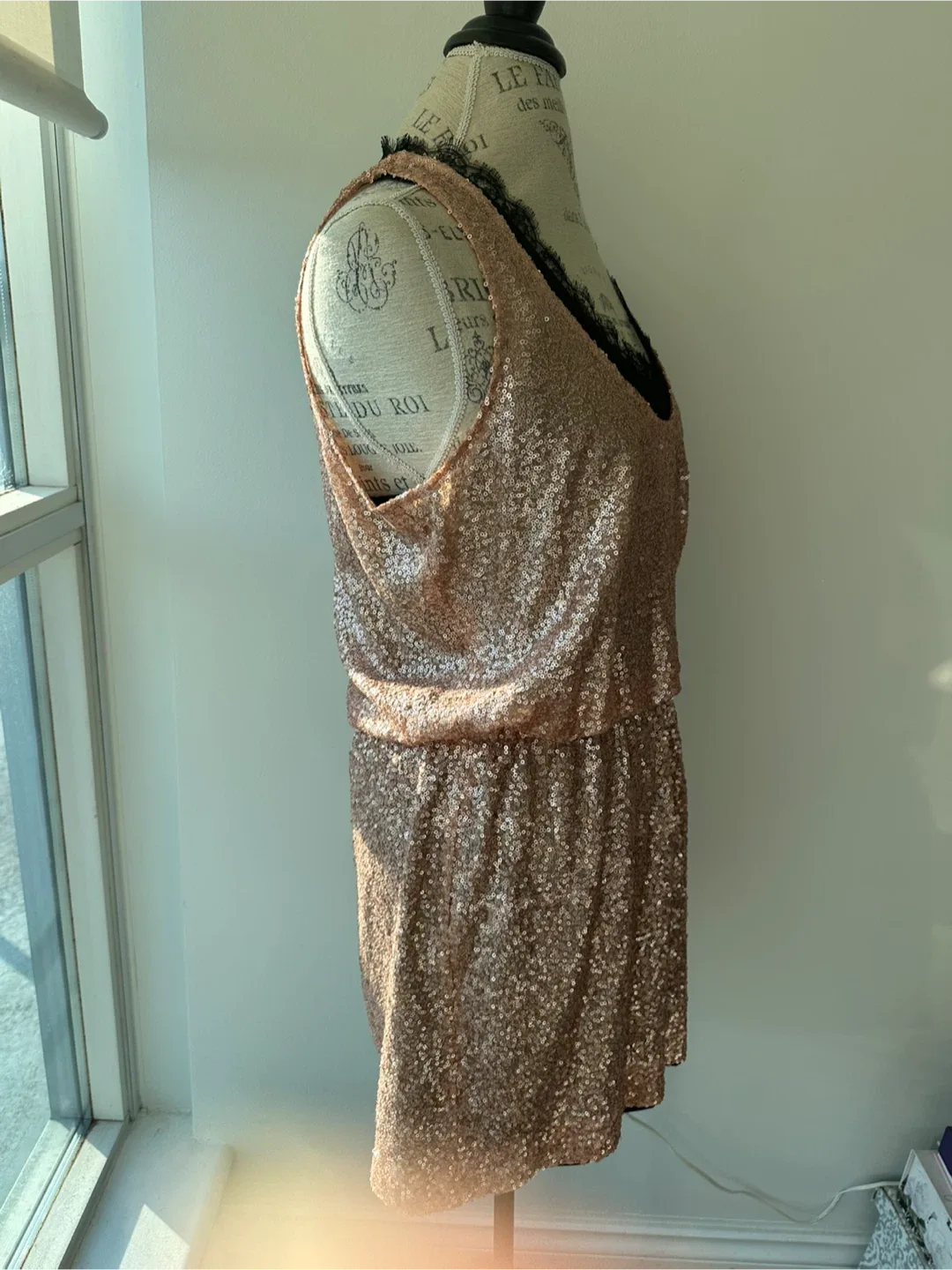 Sequin Tank Dress - Rose Gold image indicator(2)