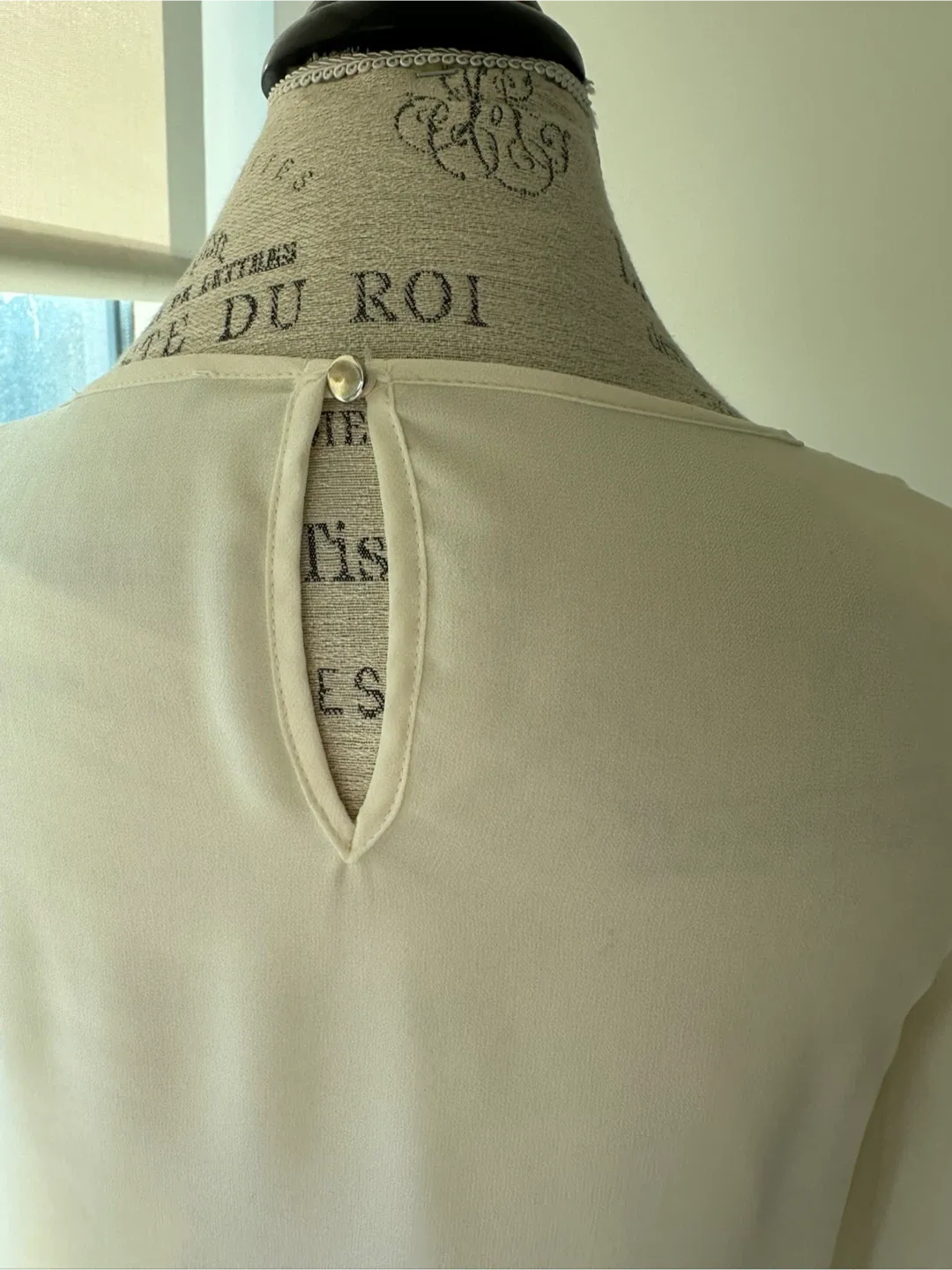 Cream Long Sleeve Blouse with Bow Detail image indicator(6)