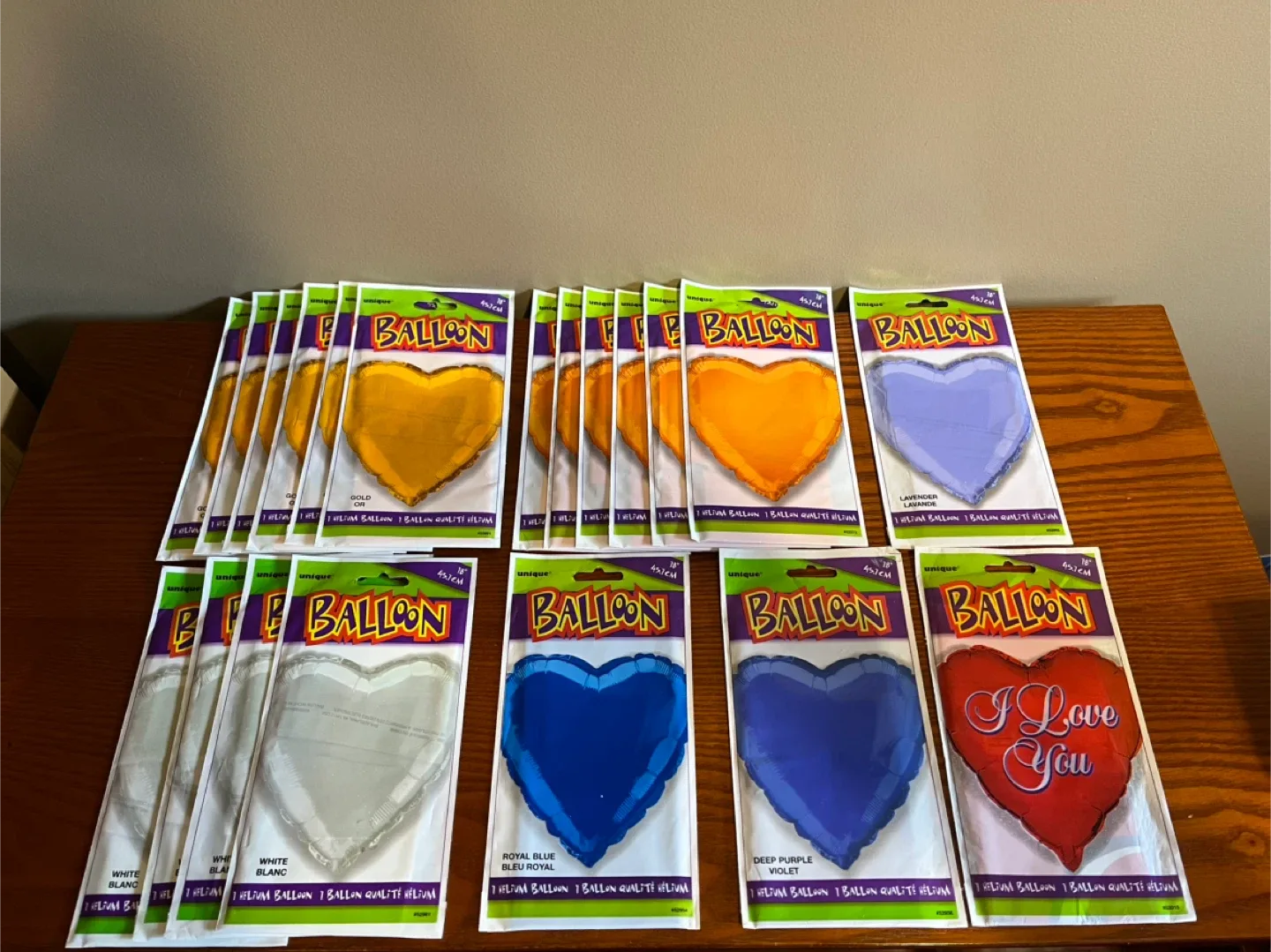 ASSORTED HEART SHAPED 18” FOIL BALLOONS (20 Balloons) thumbnail