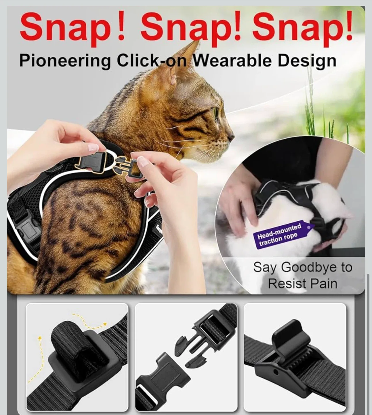 KazyLab Cat Harness - Grade S+ Breathable Mesh Vest image indicator(5)