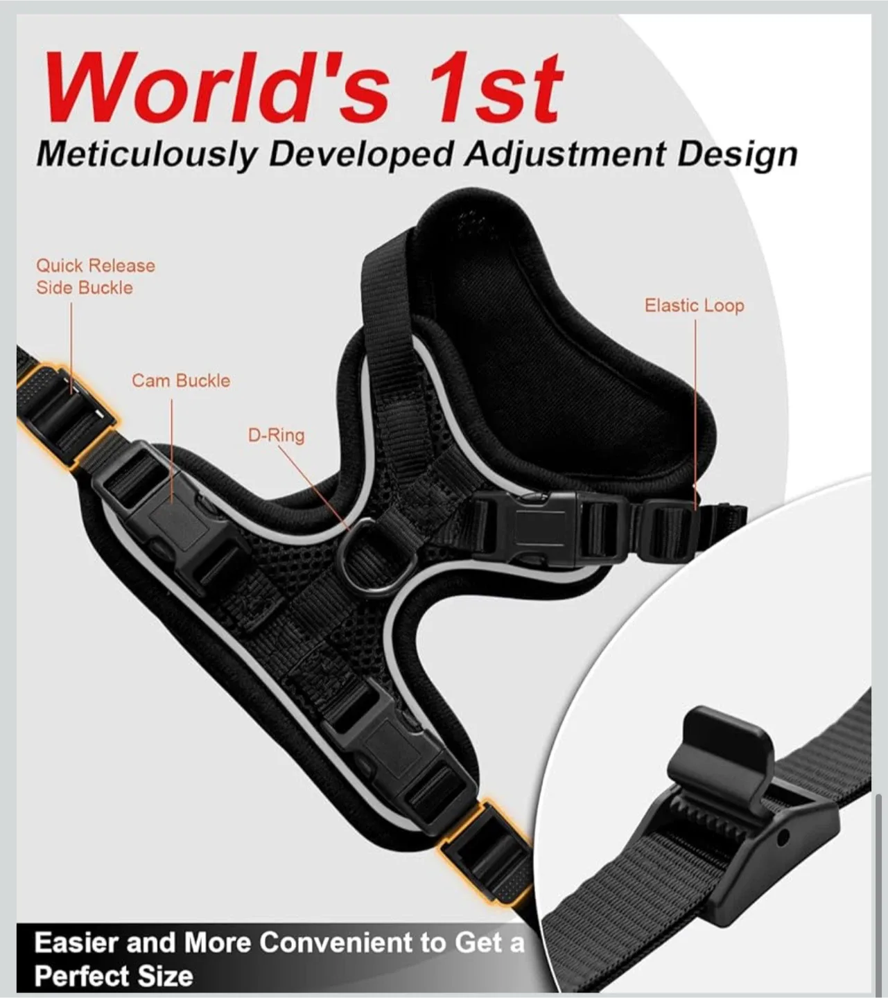 KazyLab Cat Harness - Grade S+ Breathable Mesh Vest image indicator(6)