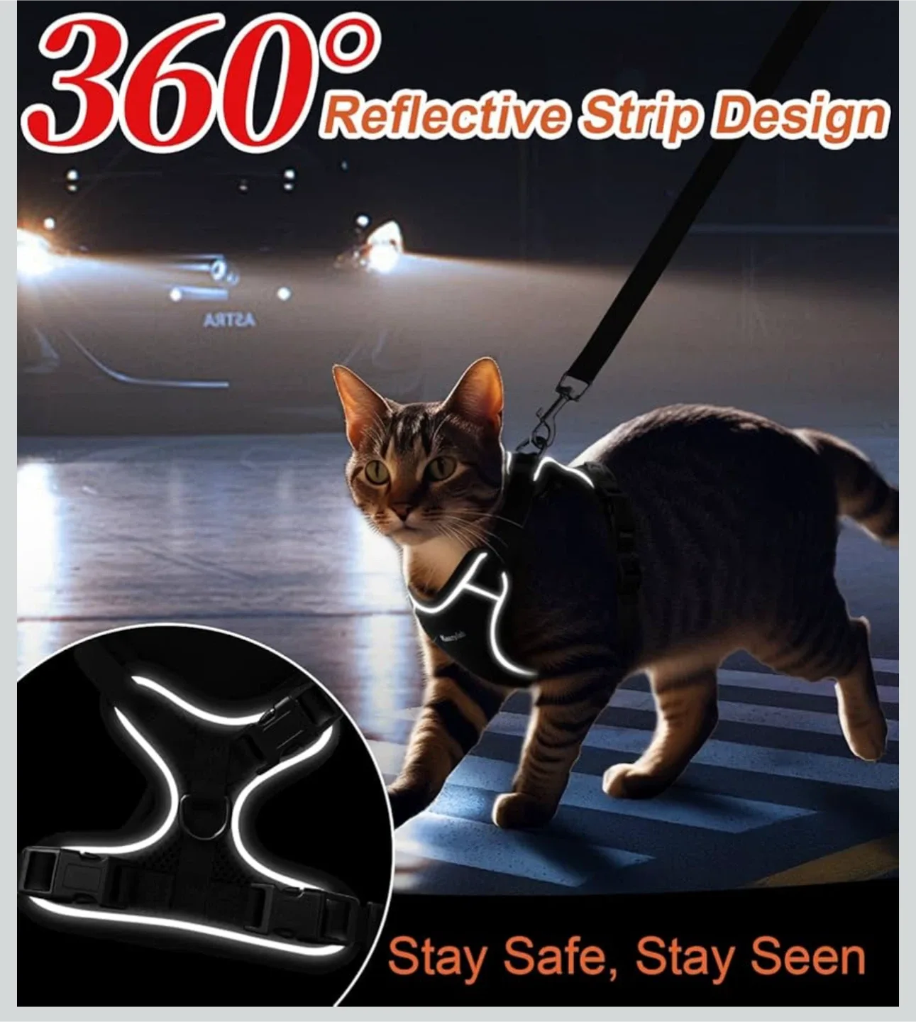 KazyLab Cat Harness - Grade S+ Breathable Mesh Vest image indicator(7)