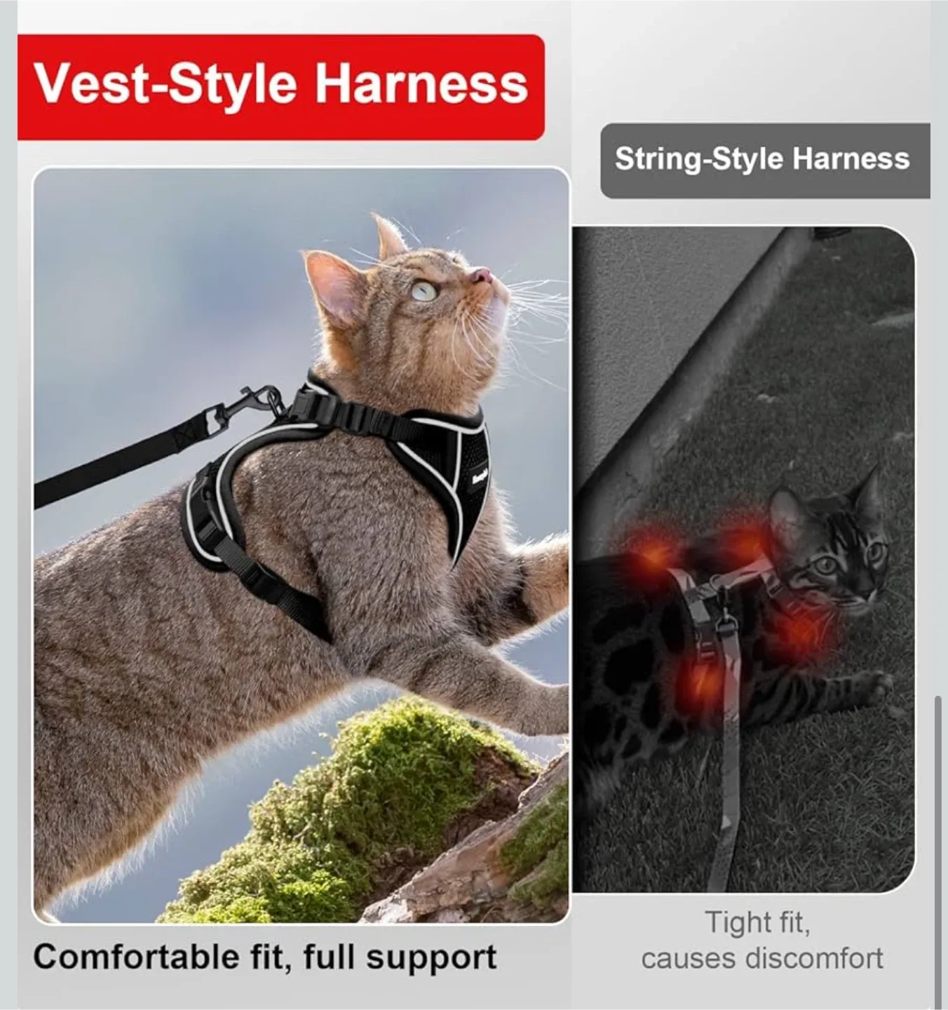 KazyLab Cat Harness - Grade S+ Breathable Mesh Vest image indicator(8)