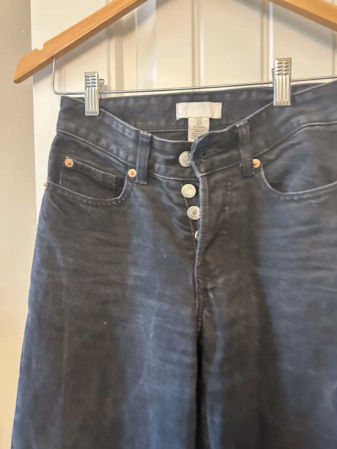 H&M Black Wide Leg Jeans image indicator(4)