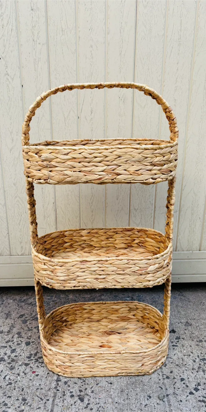 Woven 3-Tier Basket Storage Stand Organizer image indicator(2)