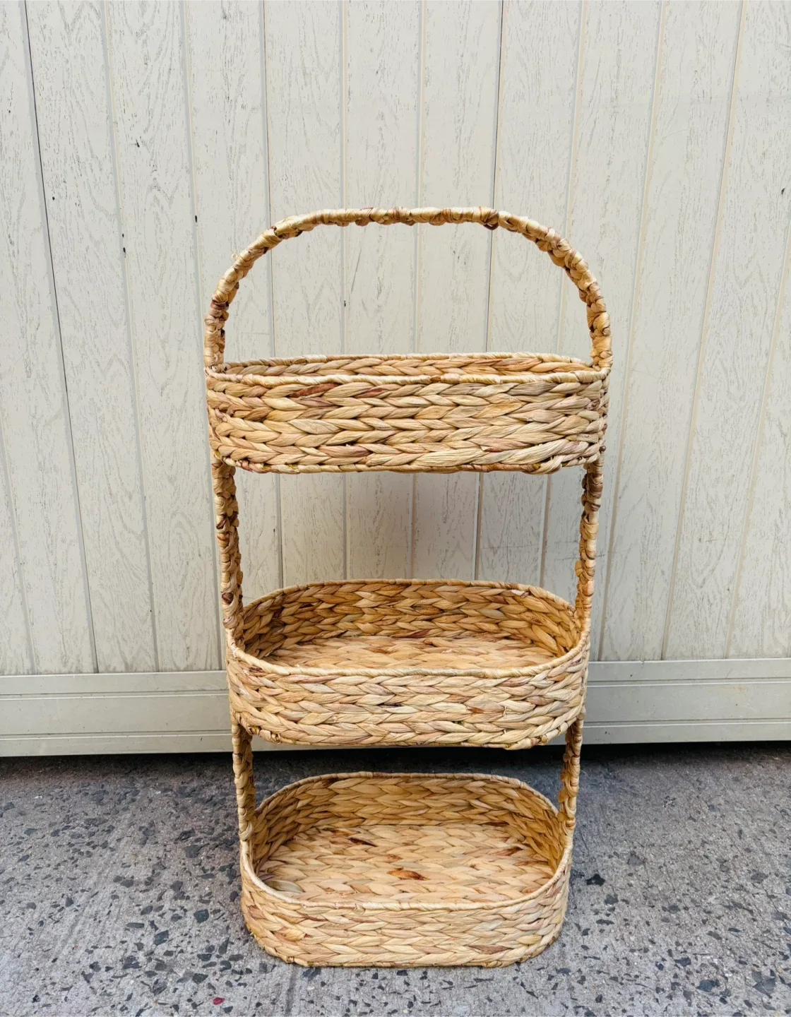 Woven 3-Tier Basket Storage Stand Organizer thumbnail