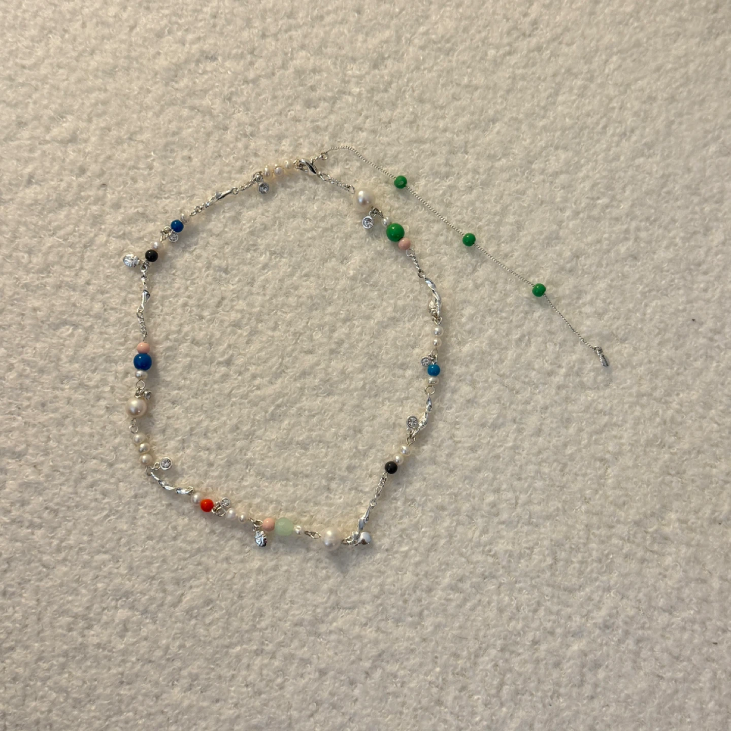 Beaded Necklace with Silver Chain - photo 3