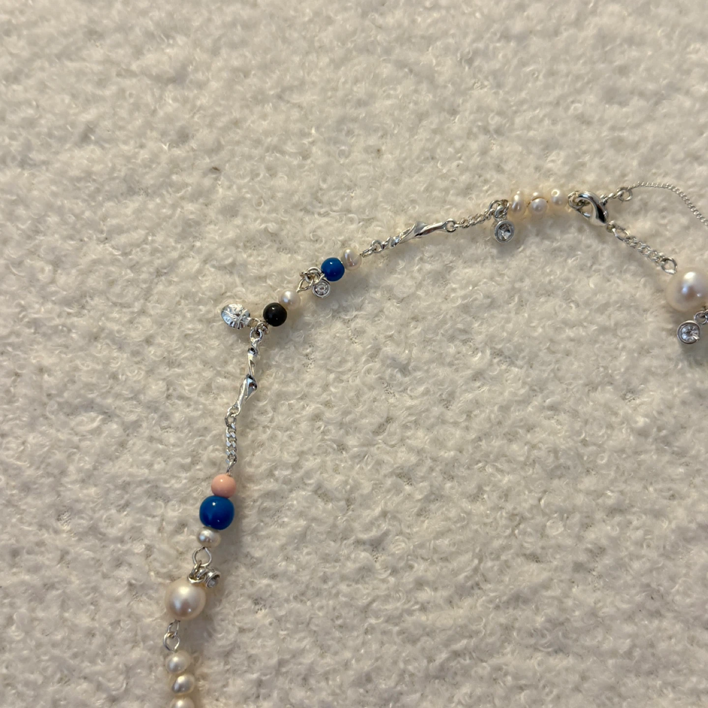 Beaded Necklace with Silver Chain - photo 2