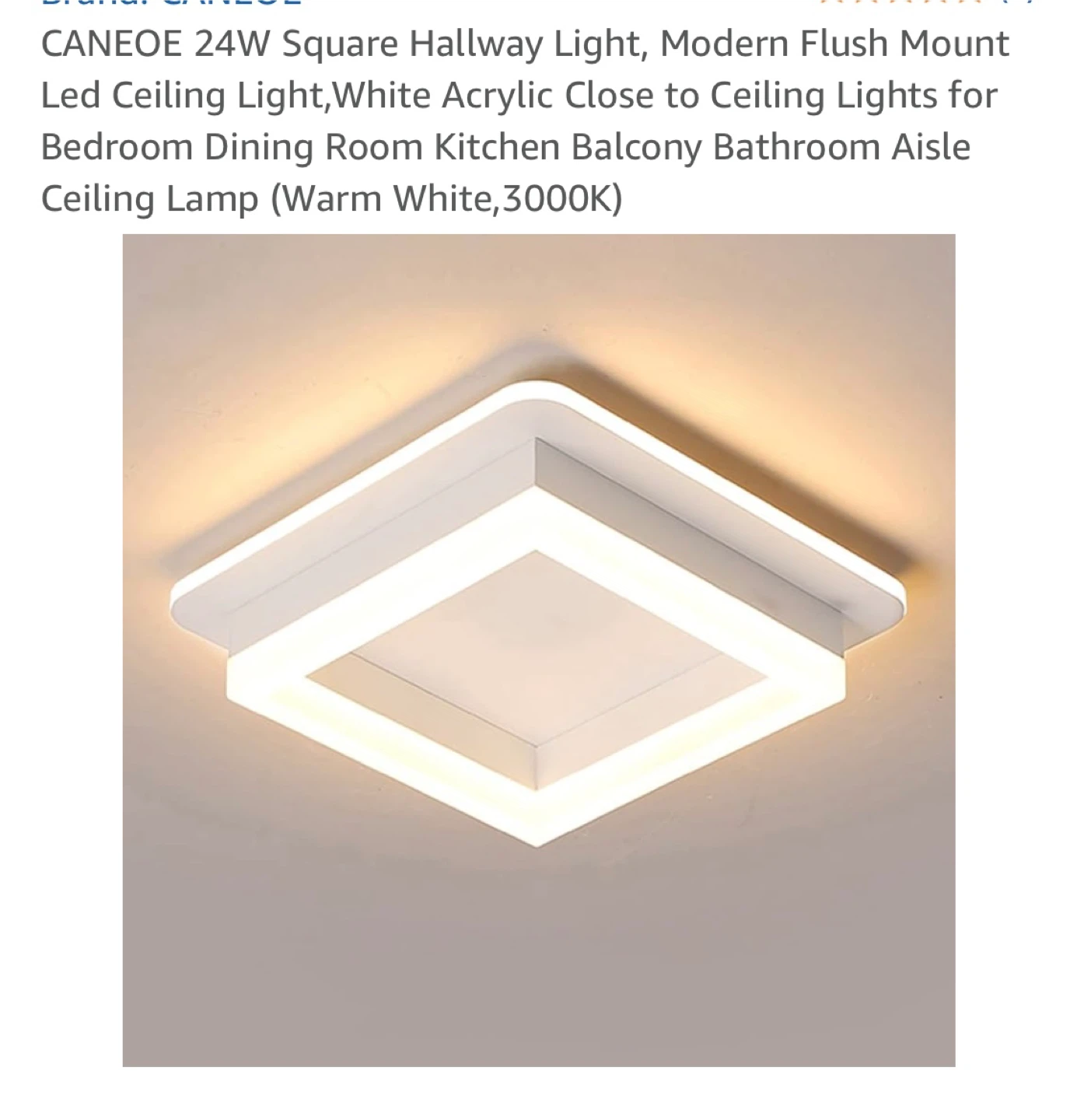 CANEOE 24W Square LED Ceiling Light - White