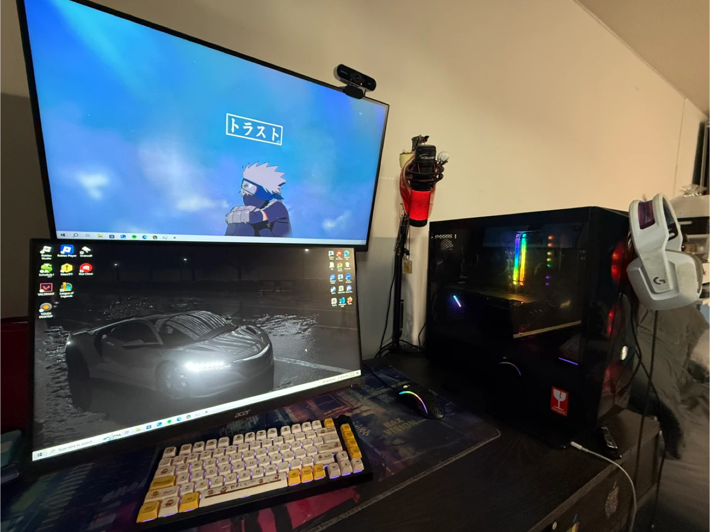 Gaming PC, Acer Monitor, Logitech Headset
