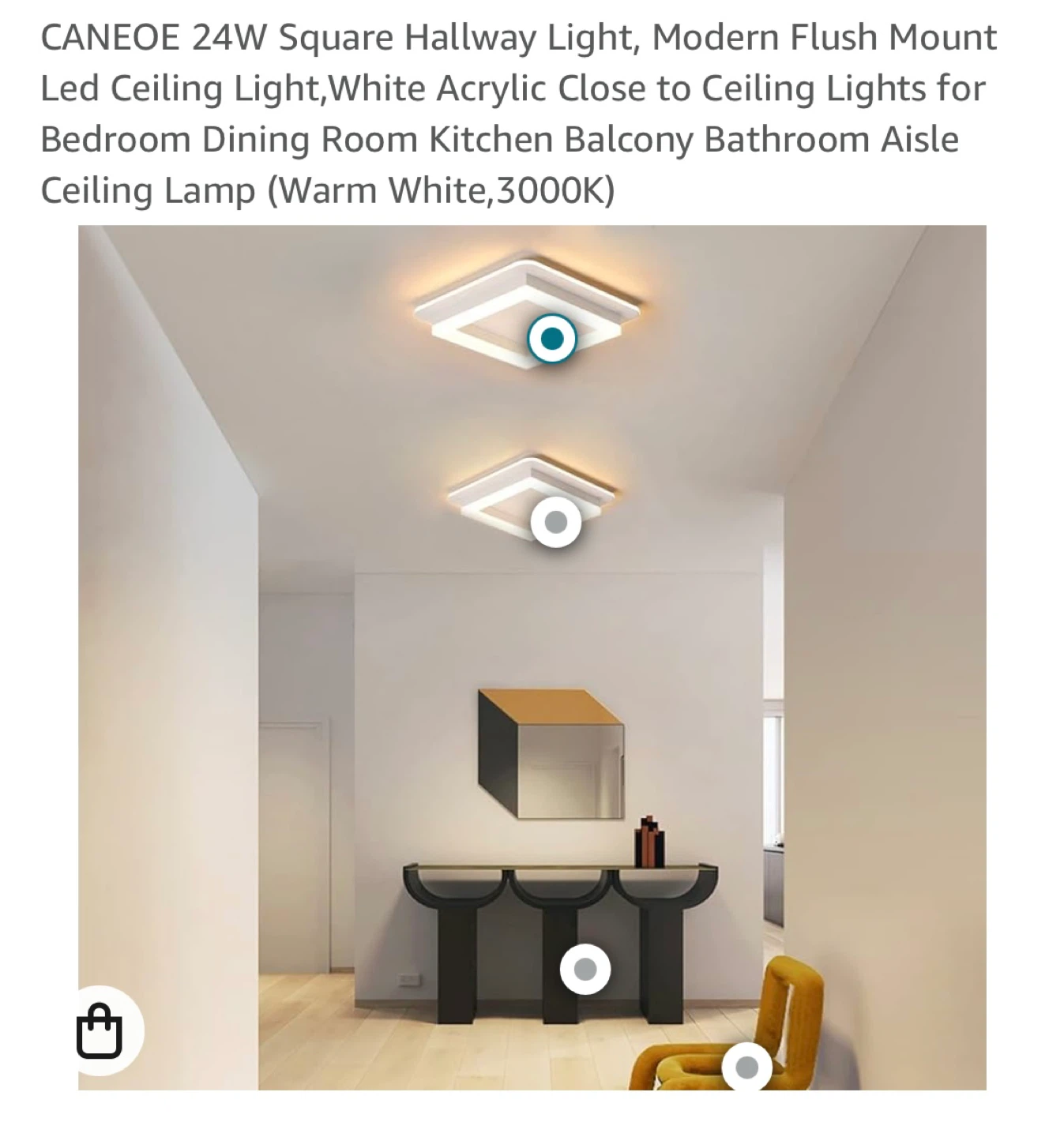 CANEOE 24W Square LED Ceiling Light - White - photo 2