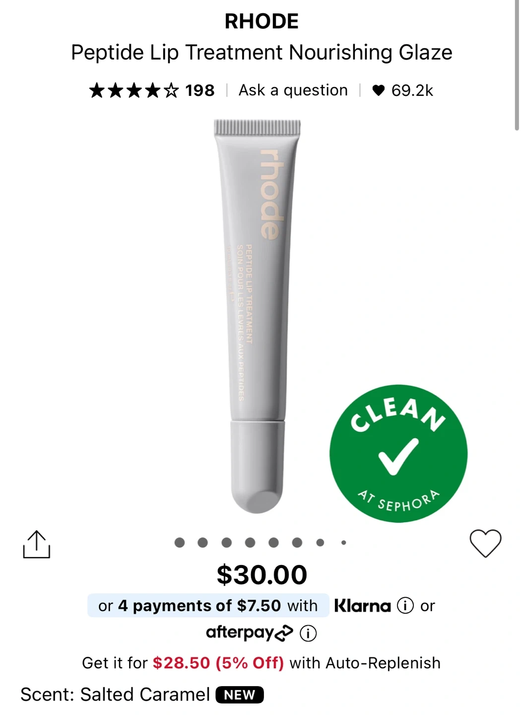【rhode skin】 salted caramel & unscented peptide lip treatment - salted caramel | rhode skin