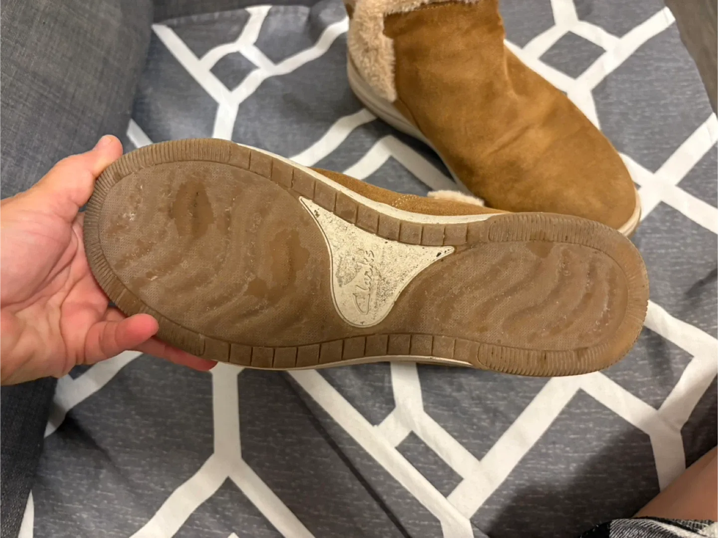 Brown Suede Ankle Boots with Faux Fur Trim image indicator(5)