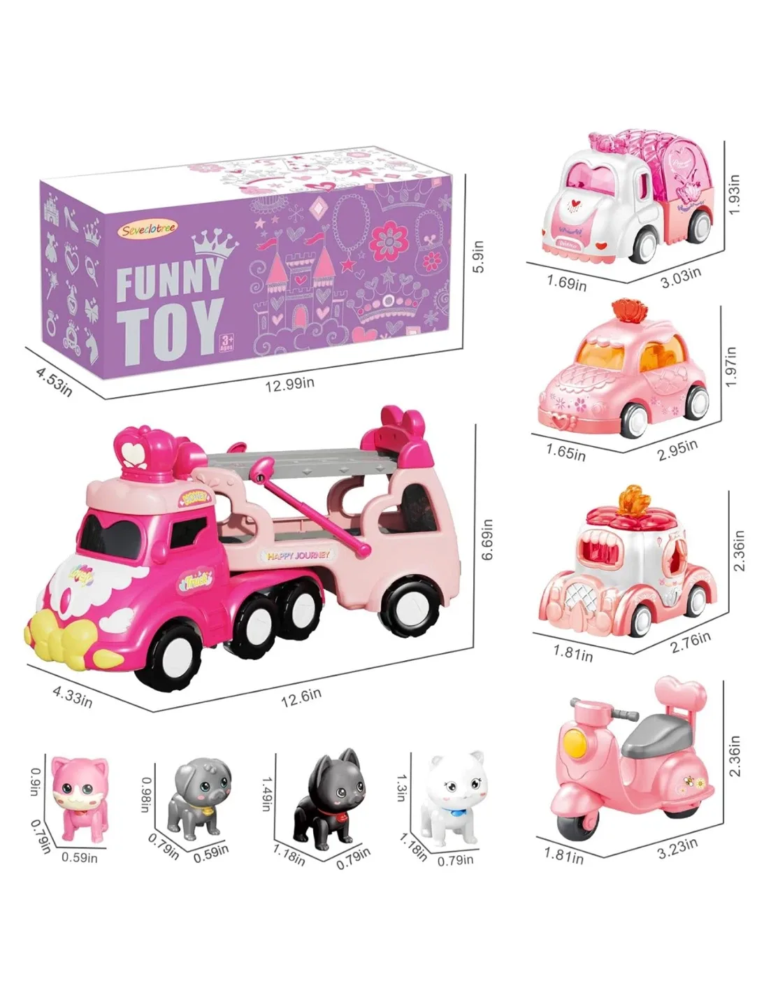 Scarlett Funny Toy Truck Set - Pink image indicator(2)