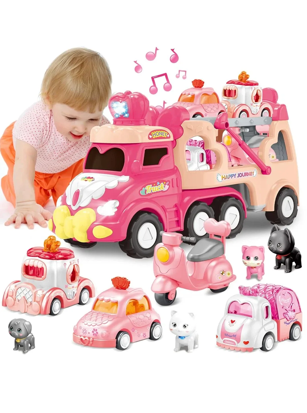 Scarlett Funny Toy Truck Set - Pink image indicator(4)