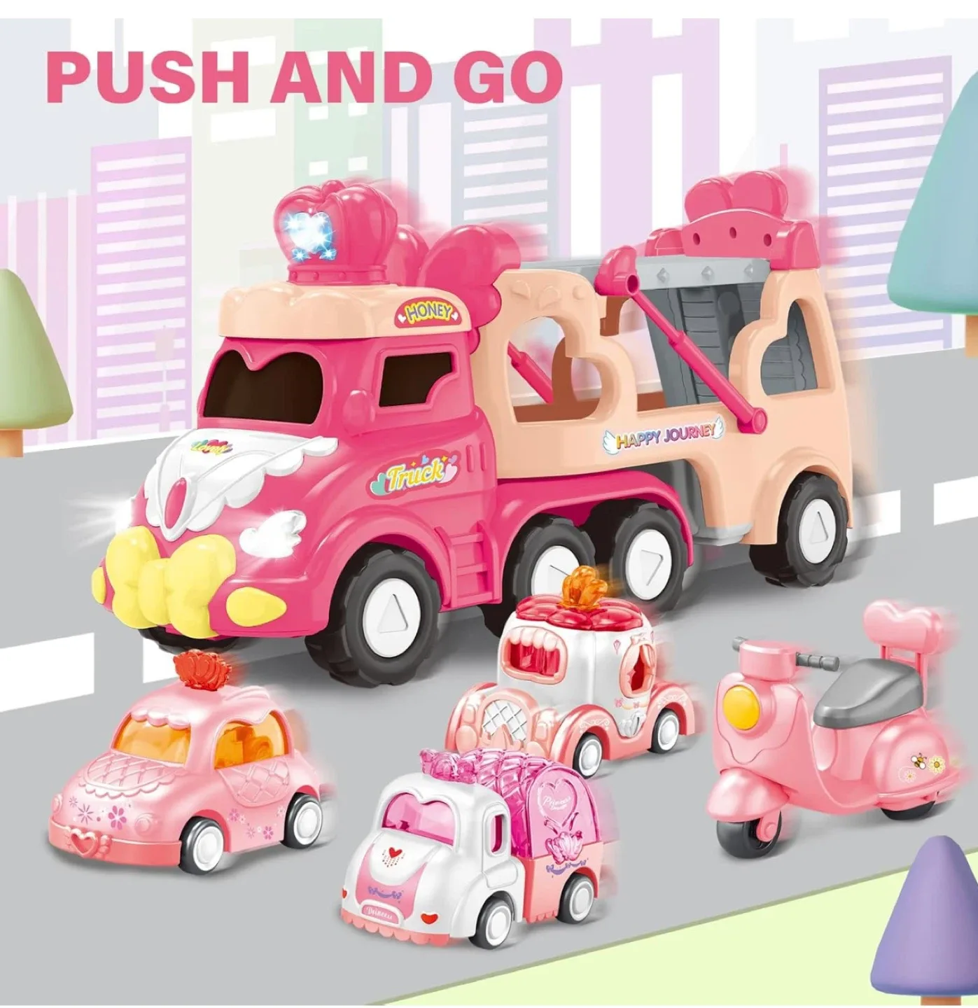 Scarlett Funny Toy Truck Set - Pink image indicator(3)