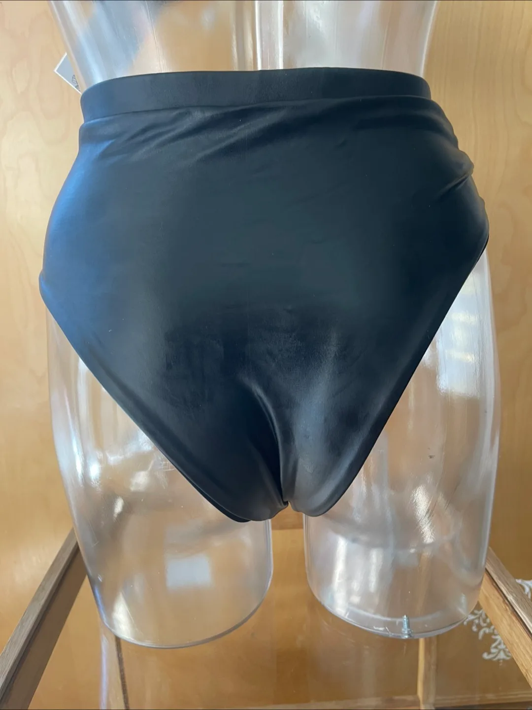 NWT Black Pleather Bikini Set XS image indicator(8)