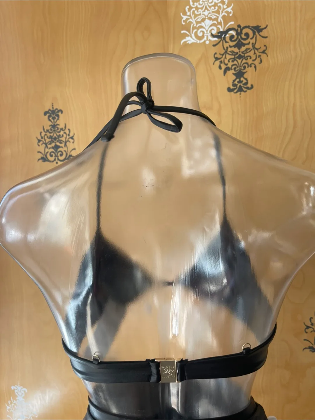NWT Black Pleather Bikini Set XS image indicator(7)