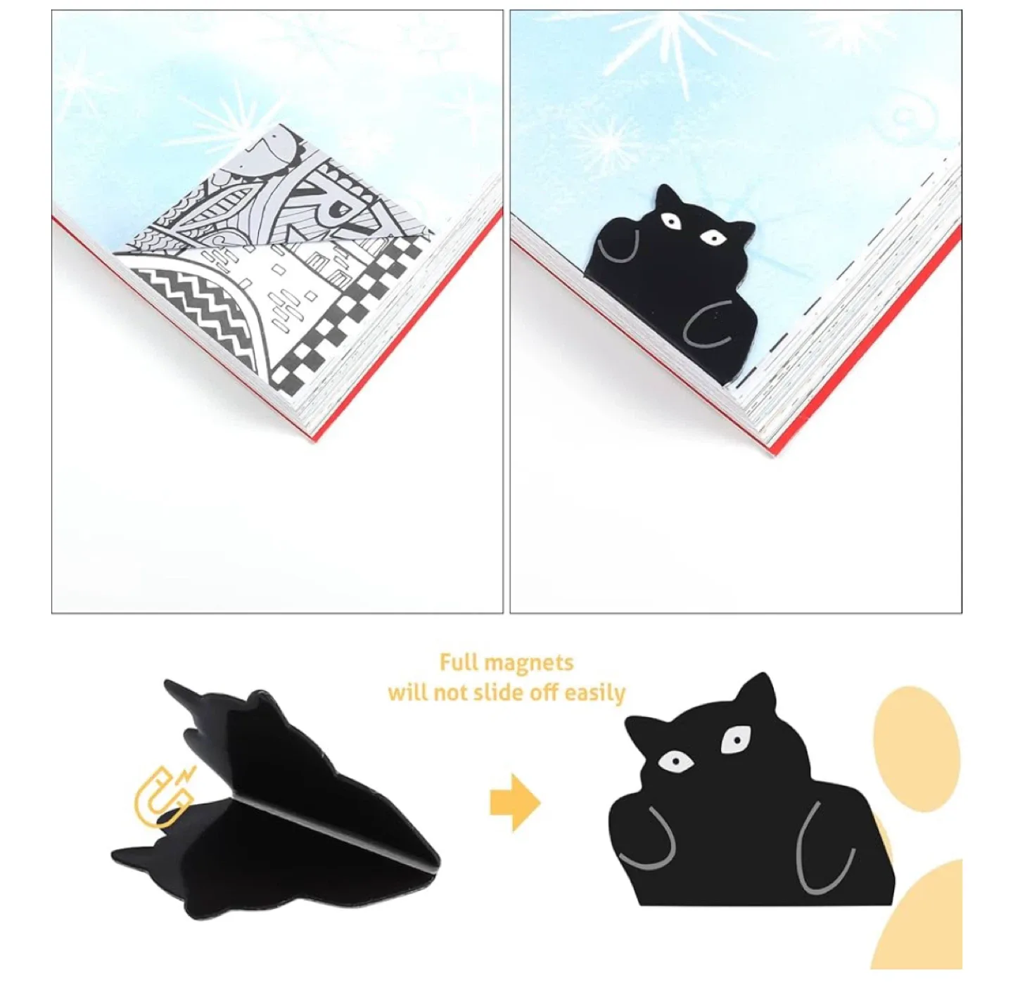 Cute Black Cat Magnetic Bookmarks image indicator(2)