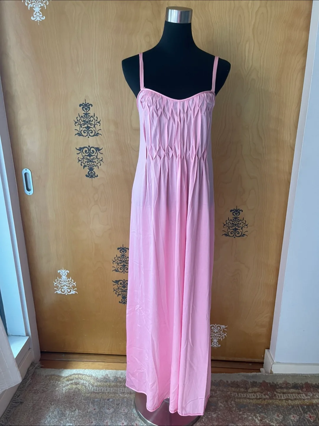 Rare Vintage 90s Pink Ruffle Maxi Slip Dress thumbnail