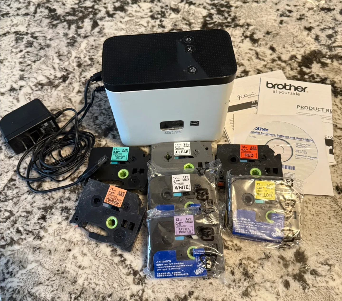 Label Printer + 7 Tapes – Brother P-touch PT-P700 image indicator(2)